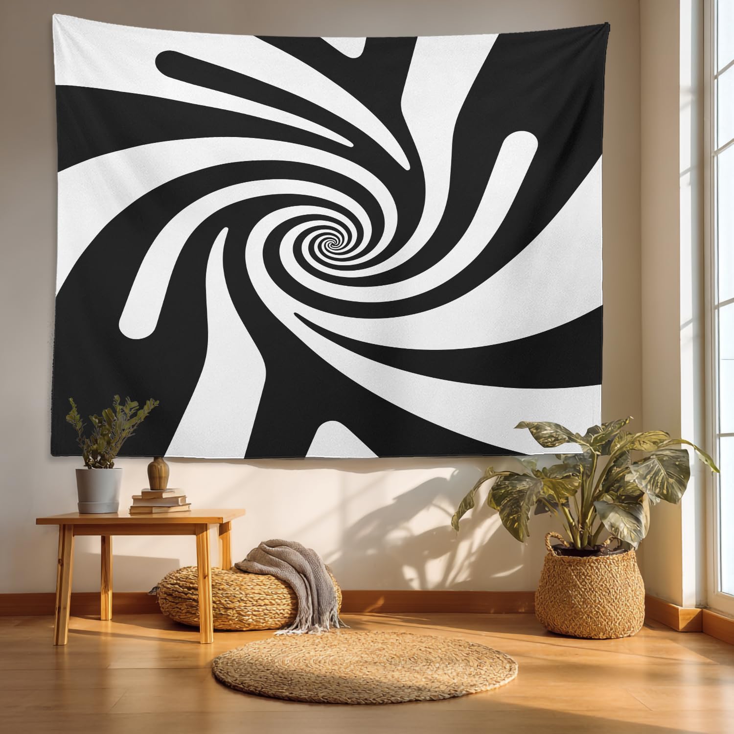 SMELL タペストリー Amazon.co.jp: Batmerry Black and White Psychedelic Vortex Tapestry